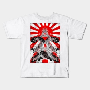 Japan Classic Retro Rising Sun Double Dragon Kids T-Shirt